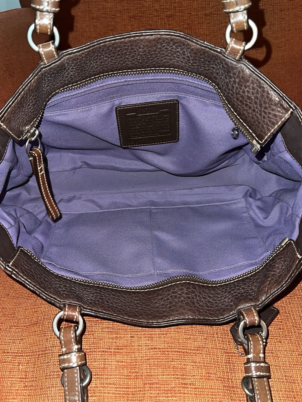 Coach Chelsea Brown Leather Tote with Front Pocket - Picture 2 of 10